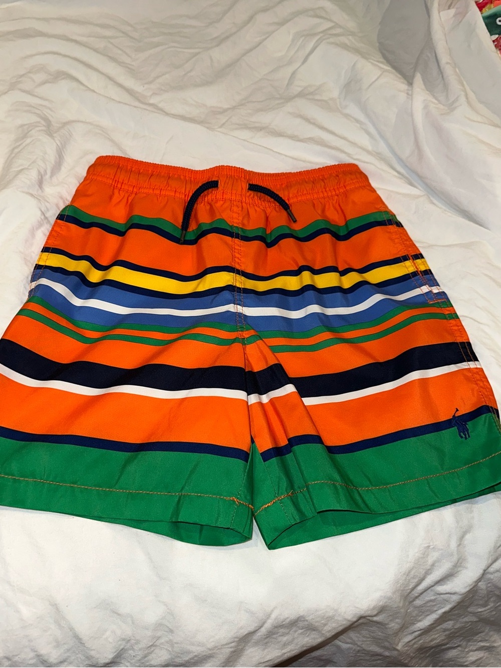 Polo by Ralph Lauren Travelers Swim Trunks Orange, Green & Blue